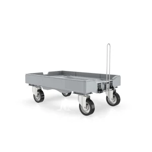 Euro Container Dolly - 2 Swivel/2Fixed Rubber Wheels - 600x400mm