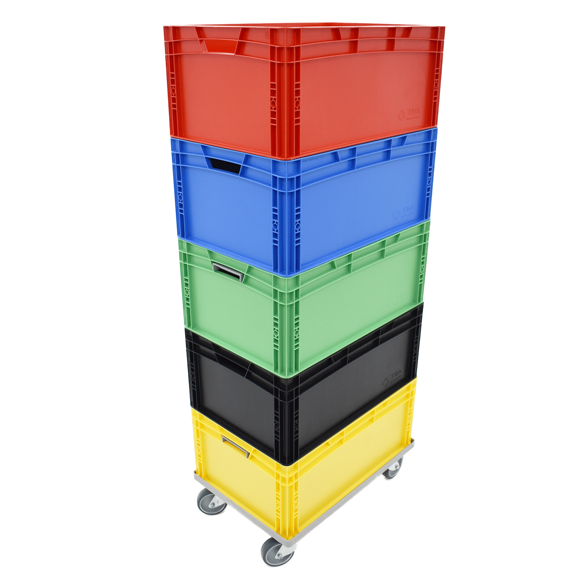 Euro Container Dolly – 2 Swivel/2Fixed Wheels – Various Options - 600x400mm - Image 2